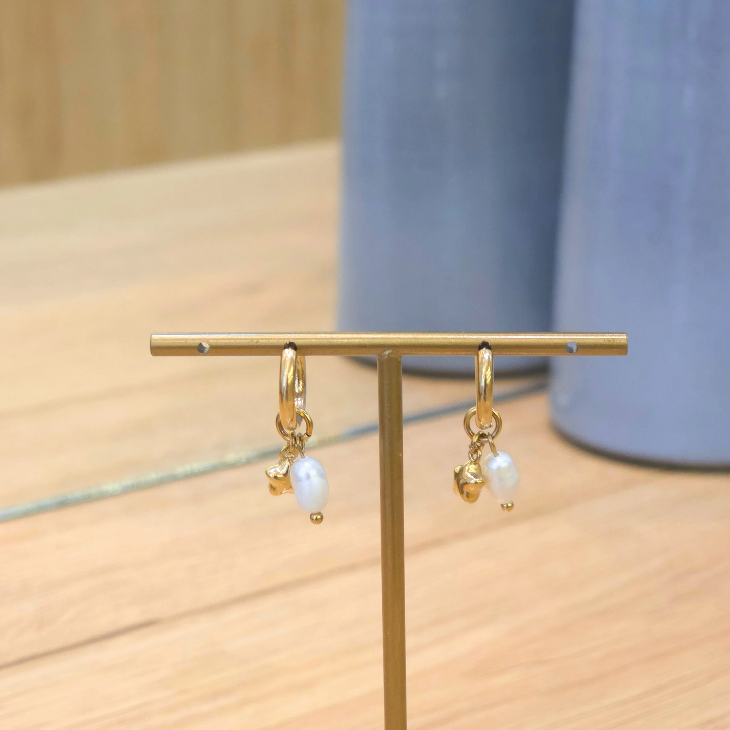 Boucles Rosie | Créole | Étoile | Perle