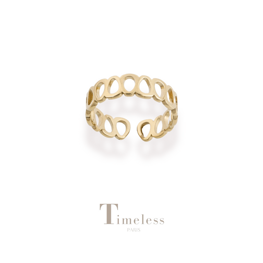 Bague Inès, en acier inoxydable doré, disponible à Paris.