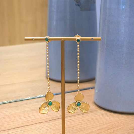Boucles Edie | Perle | Pendante | Fleur