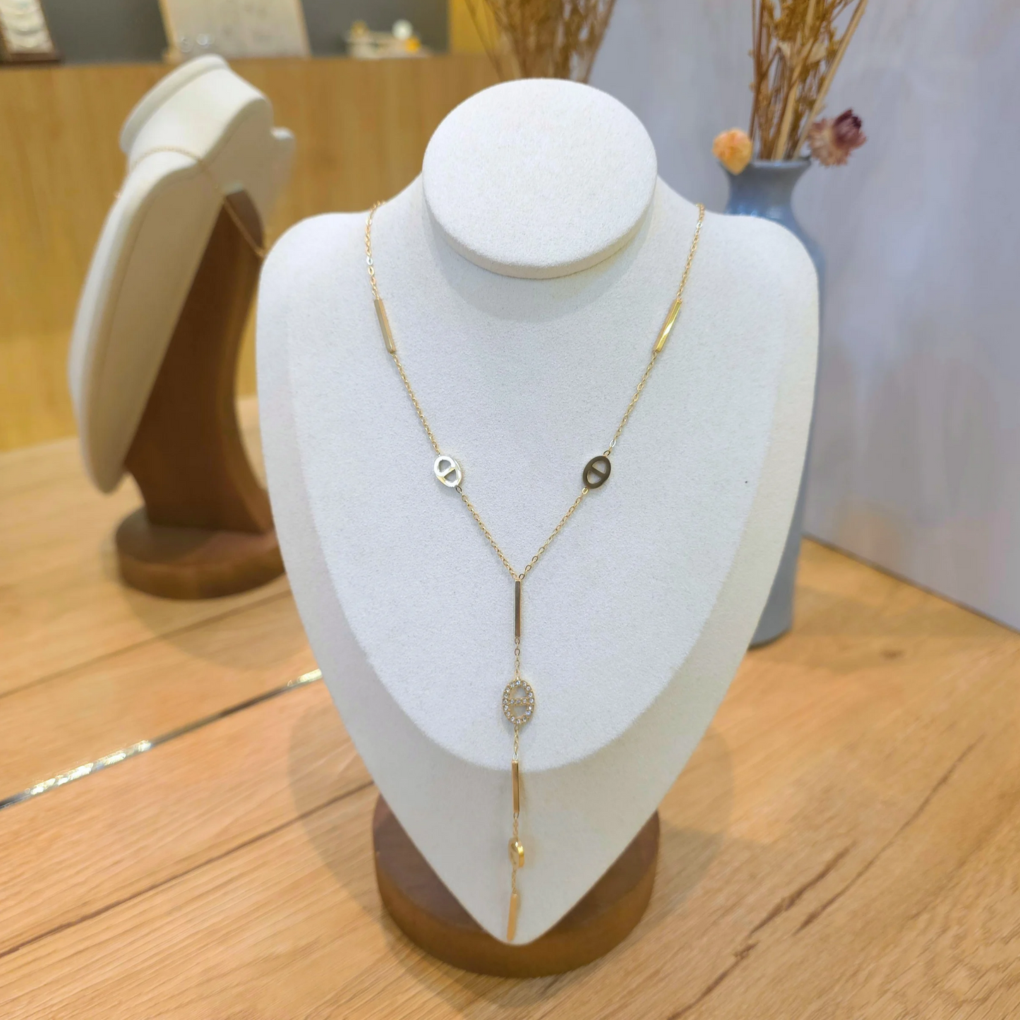 collier maille marine acier inoxydable doré femme