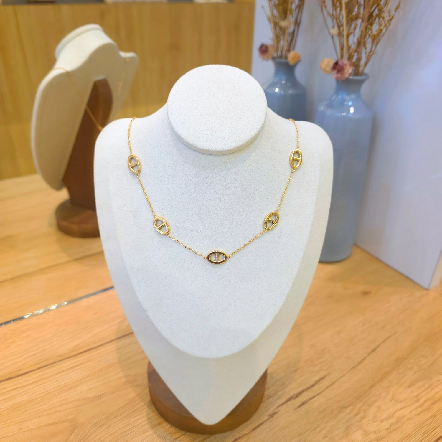 collier maille marine acier inoxydable doré femme