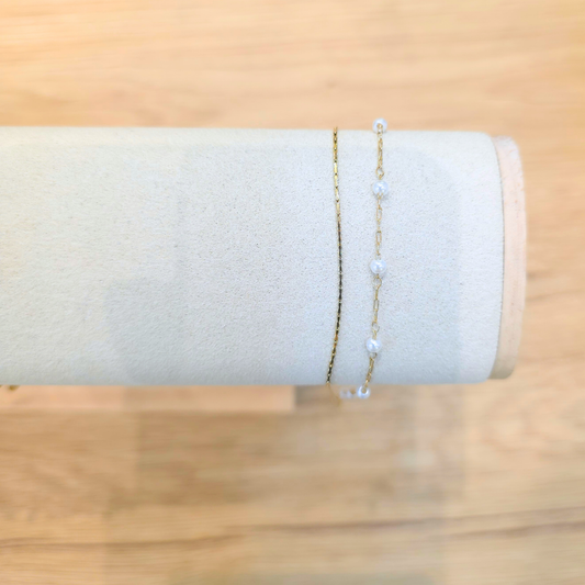 Bracelet Delphine | Perle | Double