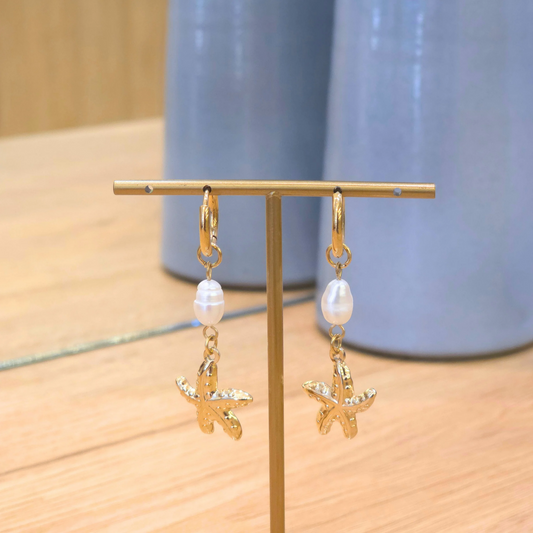 Boucles Ariane | Pendante | Perle | Etoile